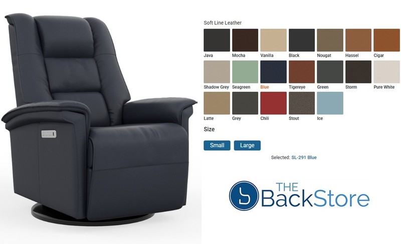 Large Fjords Paris Swing Relaxer 3 Motor Power Recliner Chair Nougat Leather gallery