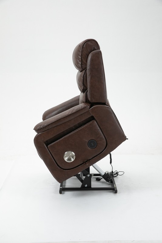 Power Lift Recliner Chair Elderly 180 Lounge Sofa Massage Heating Brown Leather gallery