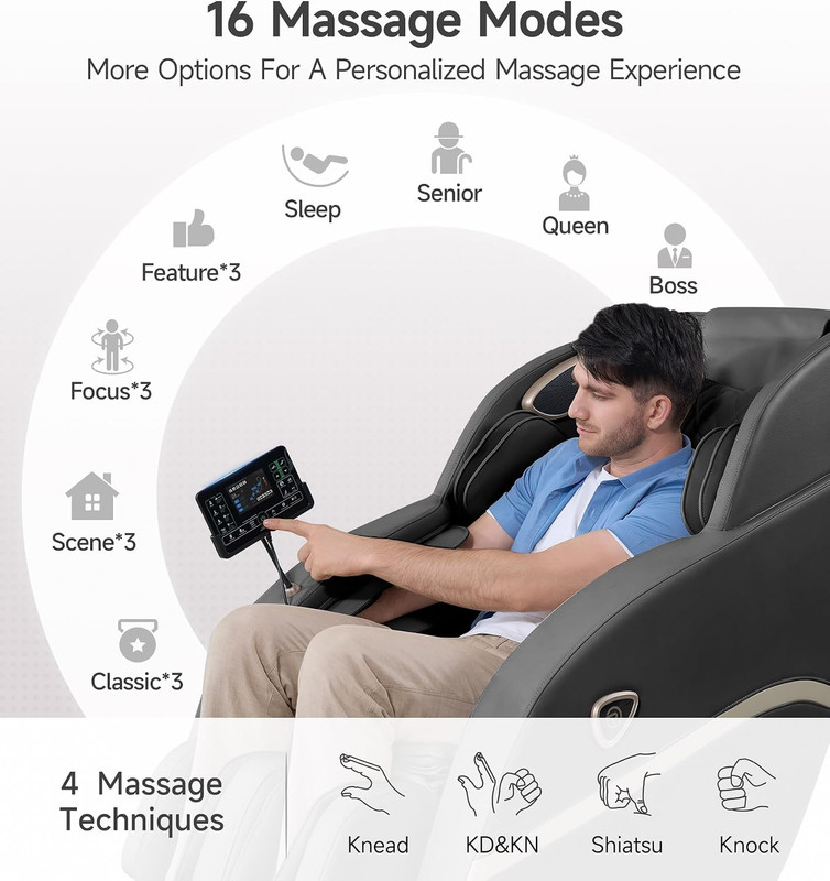 3D Full Body Massage Chair with Bluetooth, Zero Gravity & 16 Auto Modes gallery