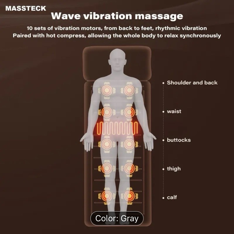 Full Body Massage Pad with Heating Function Neck Massager, 10 Vibrating Motors gallery