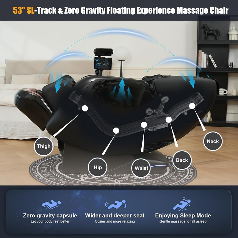 Massage Chair Full Body, 2025 Zero Gravity Sl-Track Shiatsu Massage Chairs Recli gallery