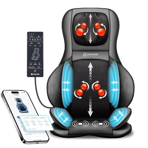 Shiatsu Neck Back Massager with Heat,2D/3D Massage Chair Pad Jet Black-app gallery