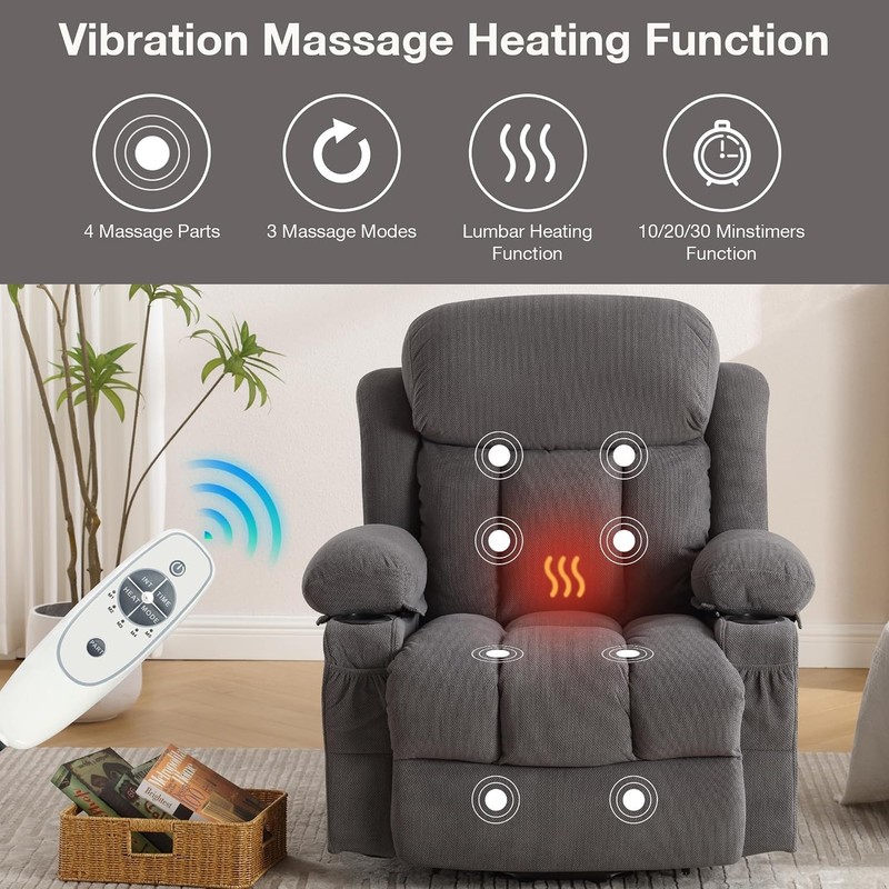 Power Lift Recliner Chair for Elderly with Vibration Massage and Lumbar Heating gallery