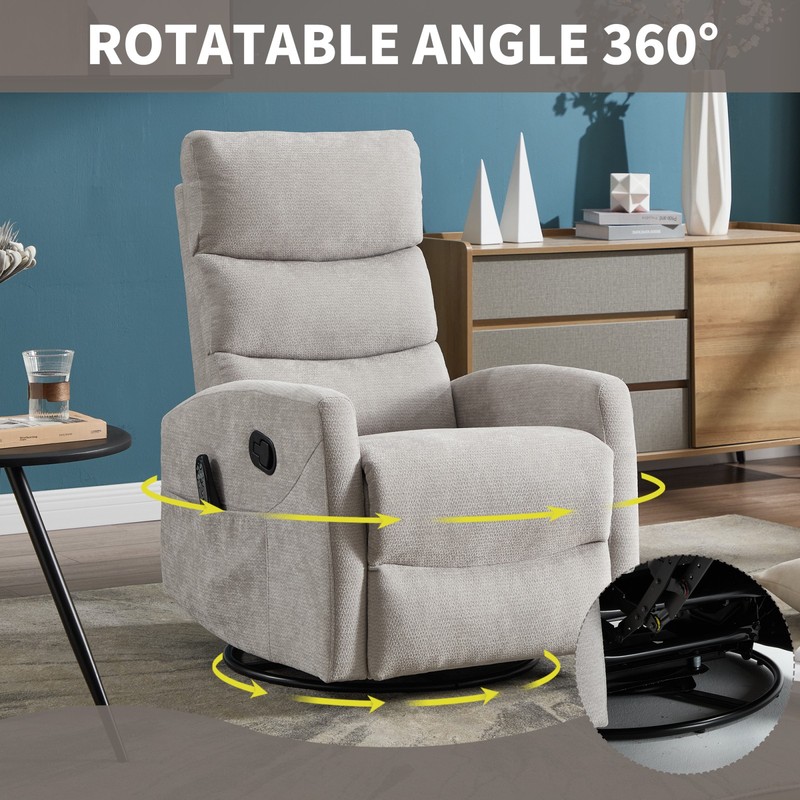 Heat Massage Manual Recliner Chair with Rocker and Swivel gallery