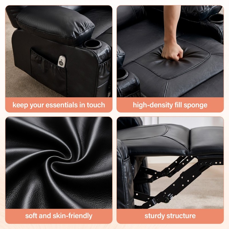 Rocker Recliner Chair with Massage&Heat for Adults,360°Swivel Oversized Recliner gallery