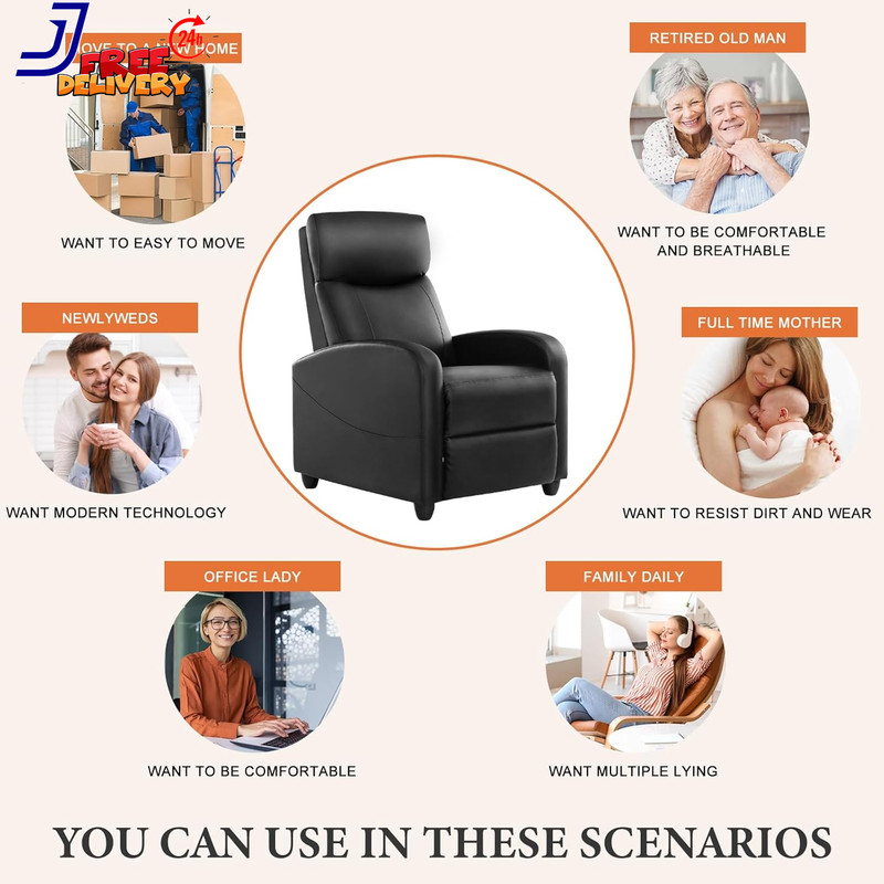 Massage Recliner Chair for Adults Adjustable Home Theater Seating with Lumbar Su gallery