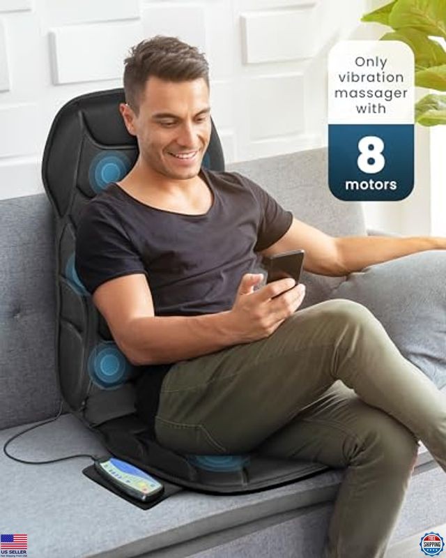 COMFIER Heated Massage Seat Cushion - 8 Vibration Nodes, 5 Modes, Soothing Heat gallery
