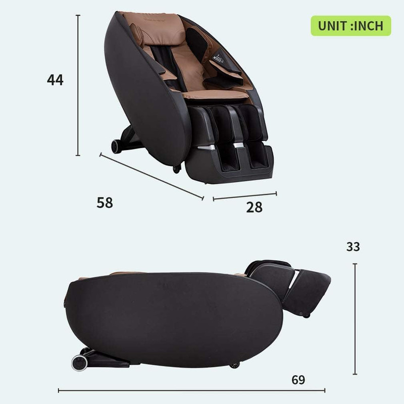 Zero Gravity Shiatsu Massage Chair with Foot Roller for Home & Office, Black gallery
