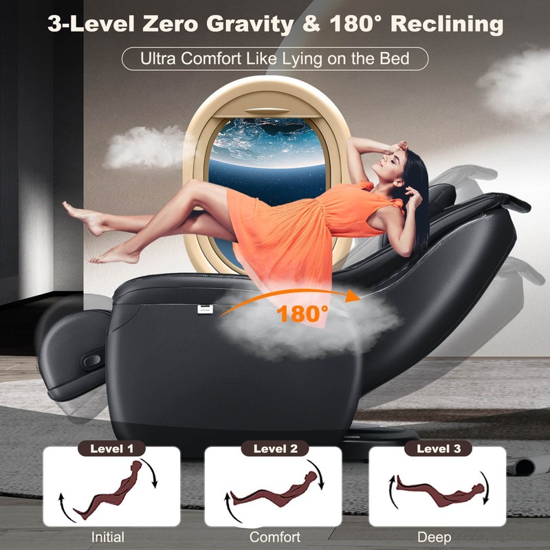 Full Body SL Track Zero Gravity Massage Chair w/ Pillow Reversible Footrest Heat gallery