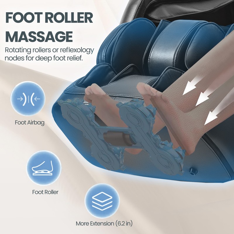 Zero Gravity Full Body Recliner Massage Chair 8 Points, Shiatsu,Foot Roller,Heat gallery