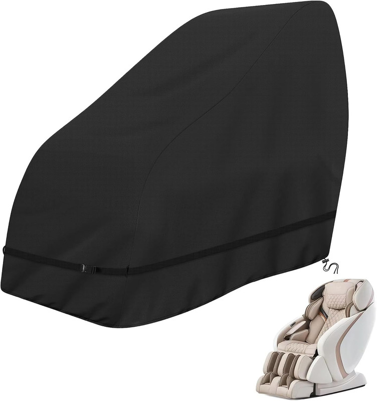 Heavy Duty Waterproof Massage Chair Cover for Full Body Shiatsu, Black