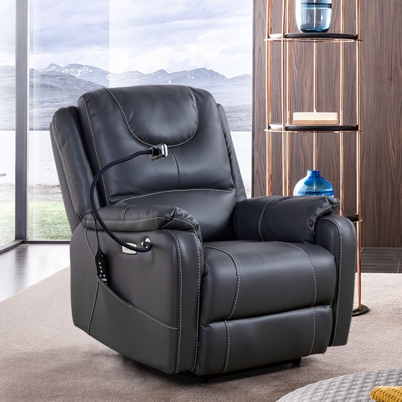 Power Zero Gravity Massage Recliner w/ Heat & Charging USB Ports, Side Pockets