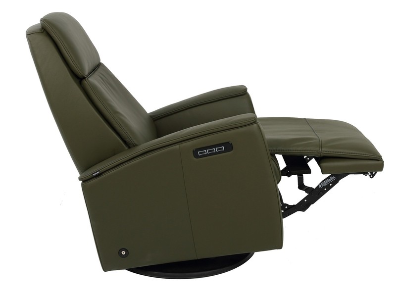 Large Fjords Crown Swing Relaxer 3 Motor Power Recliner Chair in Tan AL Leather gallery