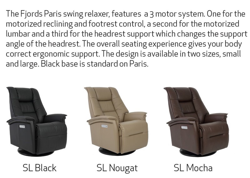 Large Fjords Paris Swing Relaxer 3 Motor Power Recliner Chair Nougat Leather gallery