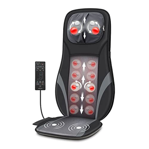 Shiatsu Back Massager with Heat -Deep Kneading Massage Chair Pad with gallery