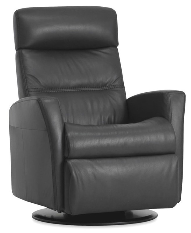 IMG Divani RG325 Large Manual Relaxer Recliner Chair Sauvage Charcoal Leather