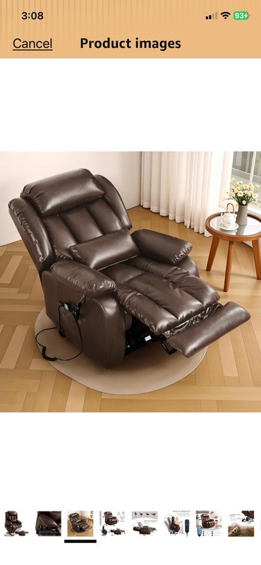 Power Lift Recliner Chair Heated Massage w/ Remote Control, Brown, 1-Seater gallery