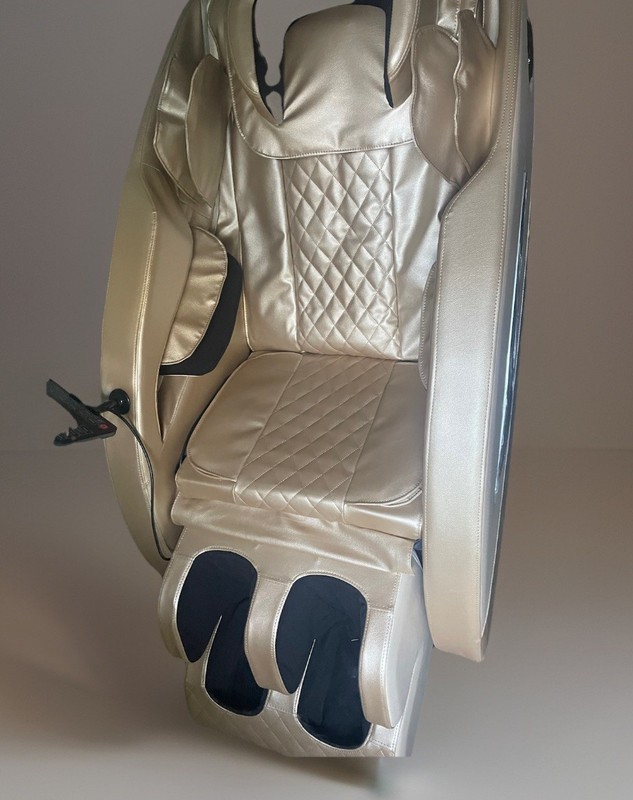 IRMC Electric Massage Chair Recliner Gray Gold Faux Leather Full Body gallery