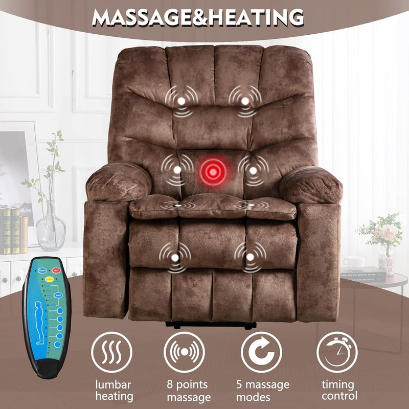 CANMOV Large Power Lift Recliner Chairs with Massage and Heat for Elderly, Heavy gallery