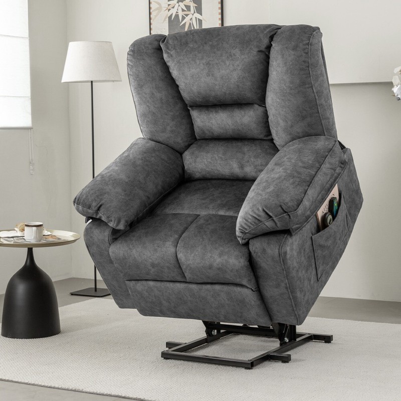 Electeic Massage Recliner Velvet Sofa Chair with Heating Vibration 330lb Load