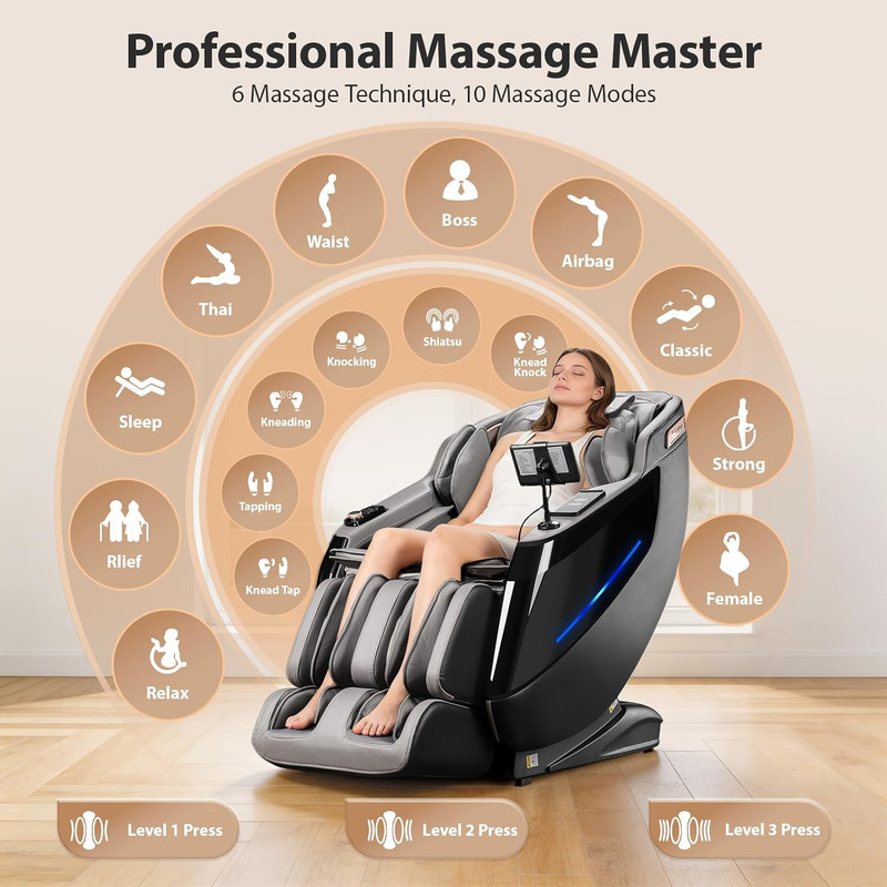 4D Full Body Massage Chair with Zero Gravity, 32 Airbags & AI Voice Control gallery
