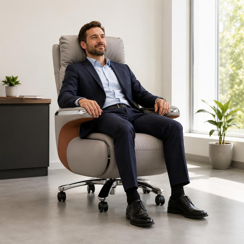 Managerial Office Chair Highrear Reclining Office Chair Padded gallery