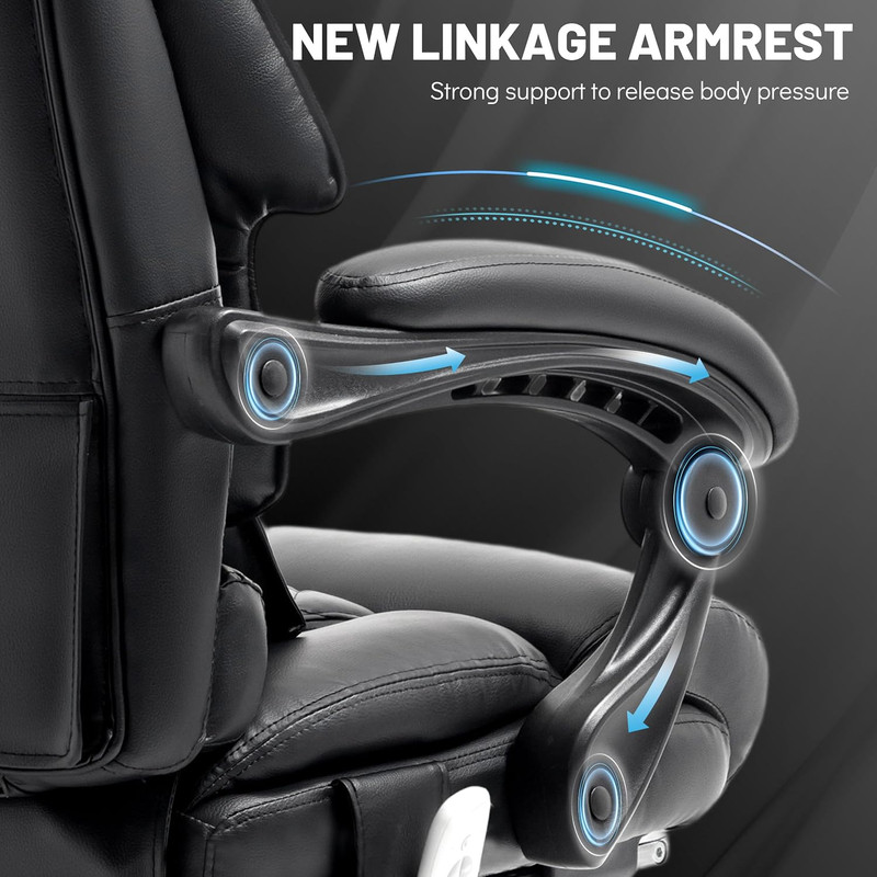 Massage Office Chair with Foot Rest, Points Vibration & Heat Executive Office Ch gallery