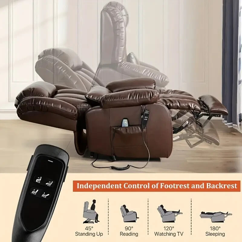 Power Lift Massaging Recliner - Dual Motor Lift, Flat Recline, Massaging, Heated gallery