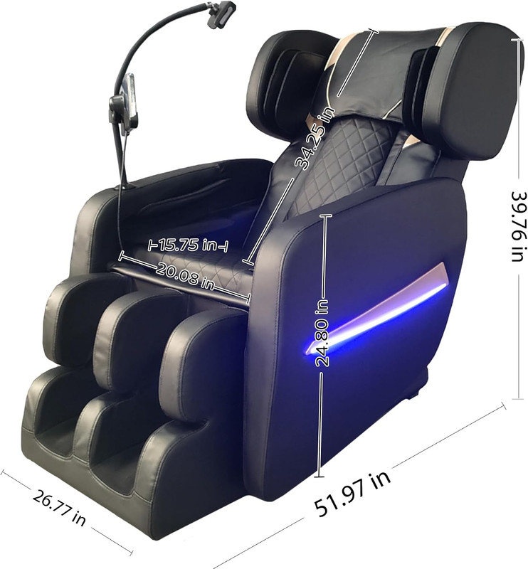 Zero Gravity Massage Chair with Heat, Air Pressure, Bluetooth & Adjustable Recli gallery