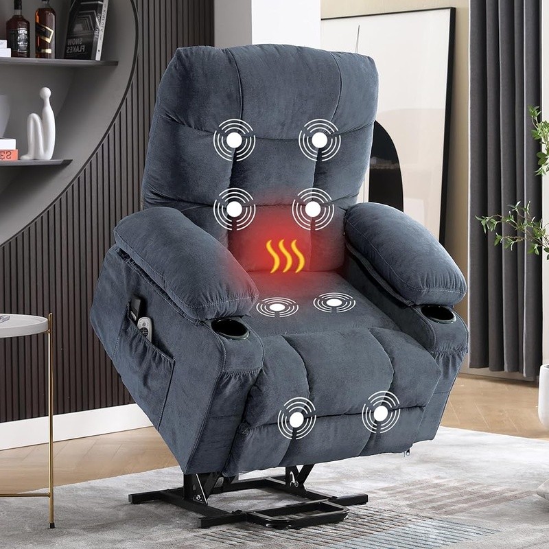 Electric Power Recliner Chair W/ Lift Assist Massage Heat USB Charging Port gallery