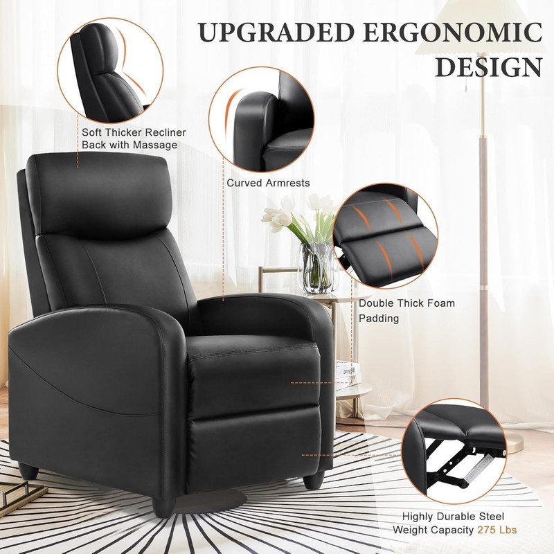 Sweetcrispy Massage Recliner Chair for Adults, Adjustable Home Theater Seating gallery