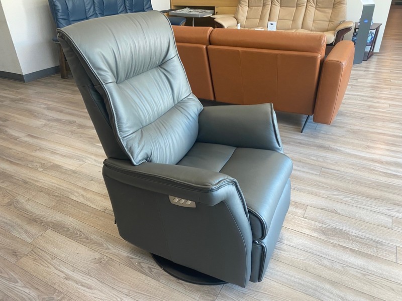 IMG Chelsea RMS199 Small Compact Power Relaxer Recliner Chair Graphite Leather gallery