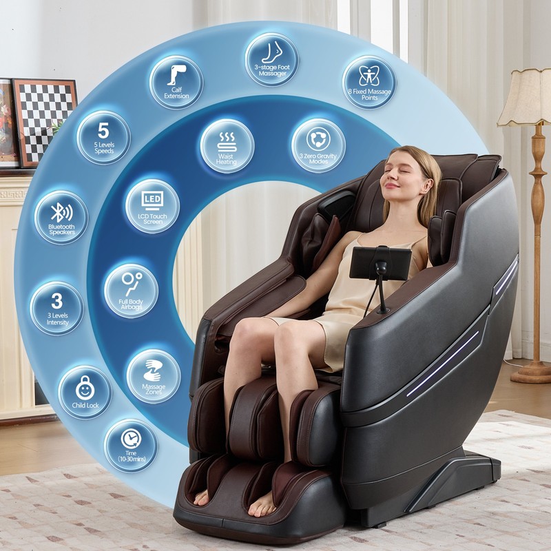 Zero Gravity Full Body Recline Massage Chair with Heating, Shiatsu,Foot Roller gallery