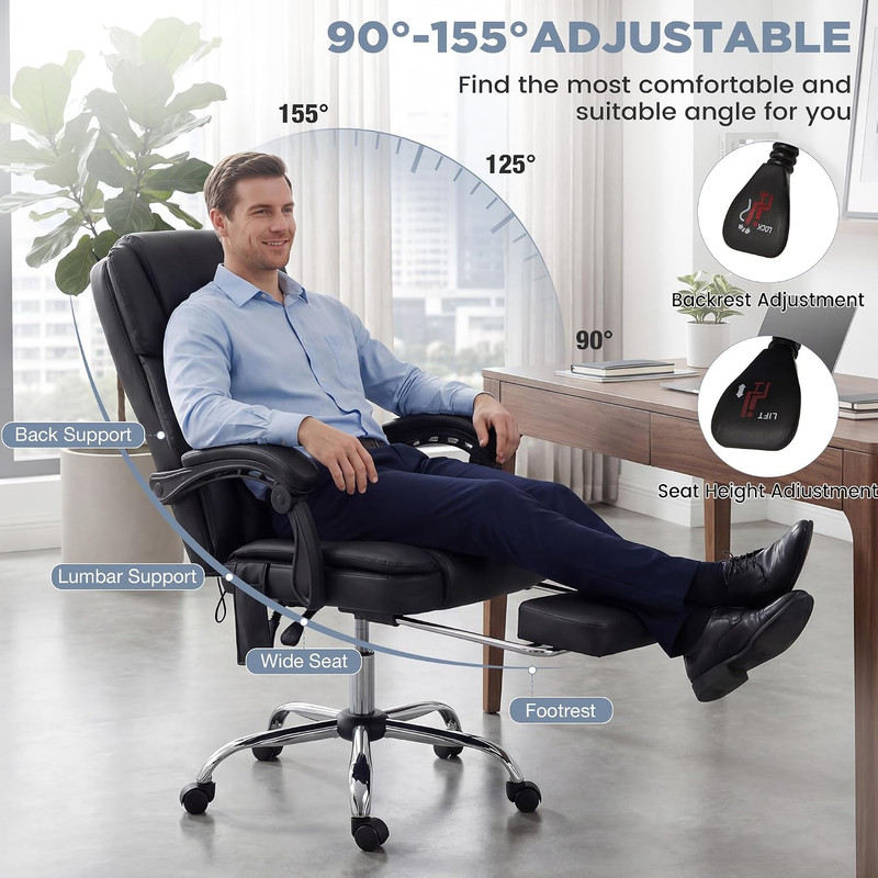 HOMREST 3D Kneading Massage Office Chair with 16 Kneading Nodes & Lumbar Support gallery