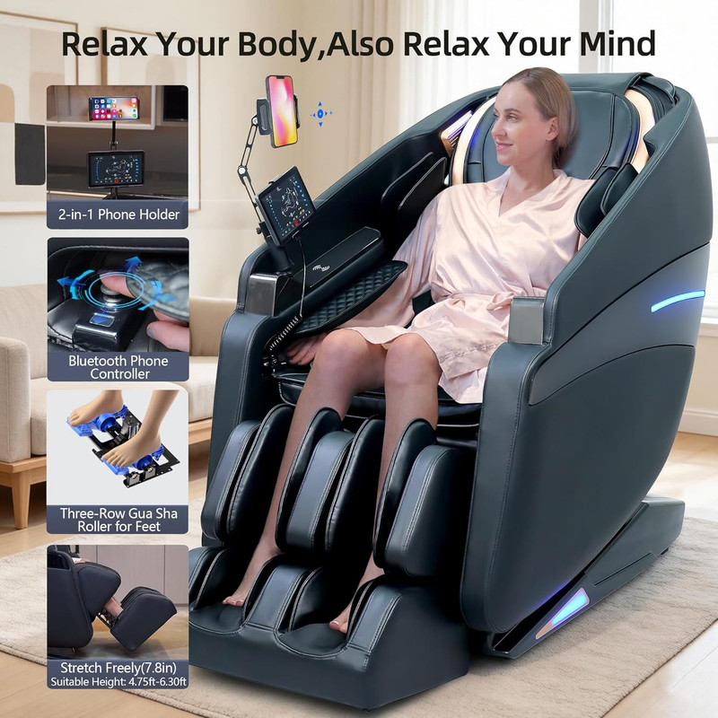 4D Shiatsu Massage Chair with Heat & Zero Gravity - Full Body Relief at Home gallery