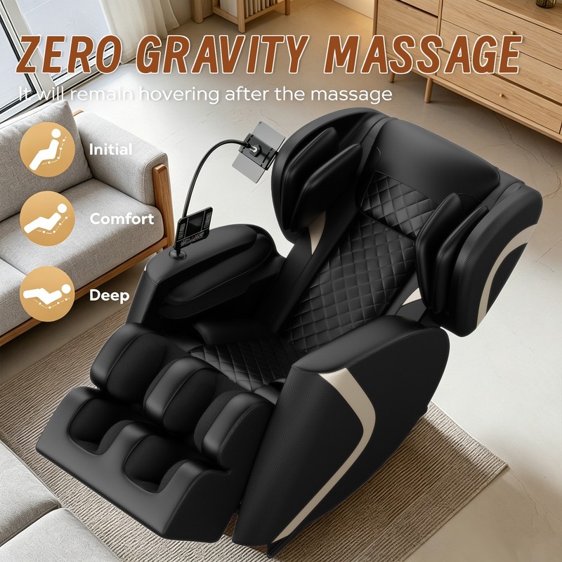 Full Body Massage Chair Black Zero Gravity Shiatsu Massage recliner w/5 Modes gallery