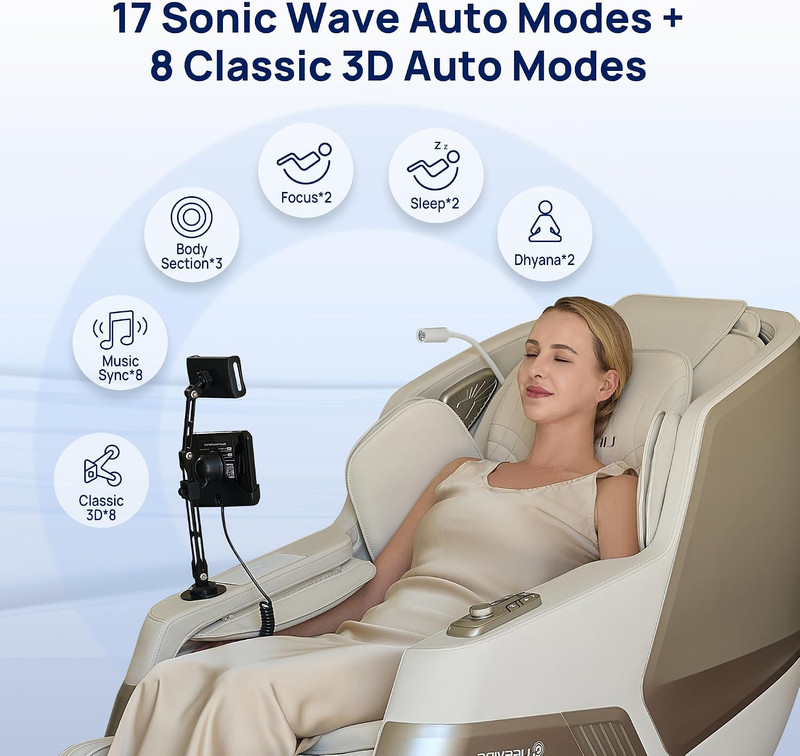 Sonic Wave Full Body Massage Chair with Zero Gravity & Smart Body Scan gallery
