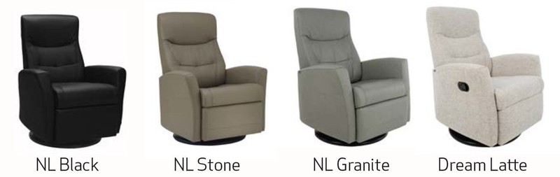 Fjords Oslo Small Swing Relaxer Manual Recline Recliner Chair STONE NL Leather gallery