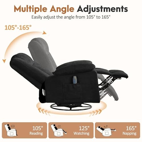 Korser Rocker Recliner Chair for Adults, 360° Swivel Rocker Recliner with gallery