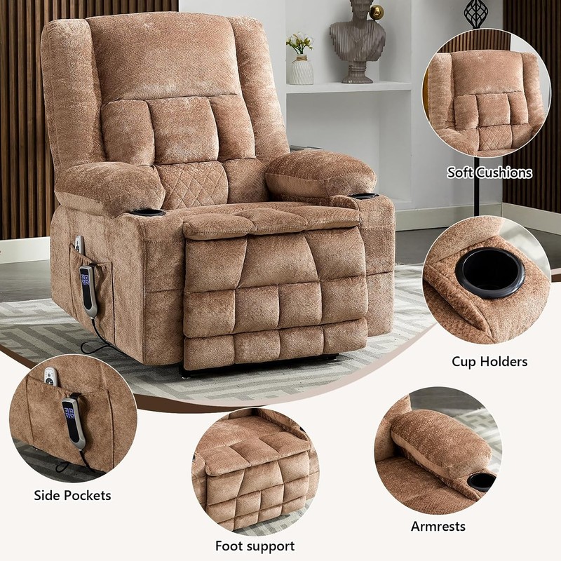 Power Lift Recliner Chair Elderly W/ Lumbar Heat & Massage Electric Lift Chair gallery