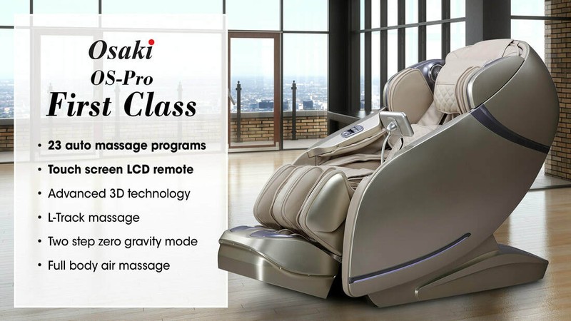 Osaki OS-Pro First Class 3D Massage Chair Zero Gravity Recliner - Black/Beige gallery
