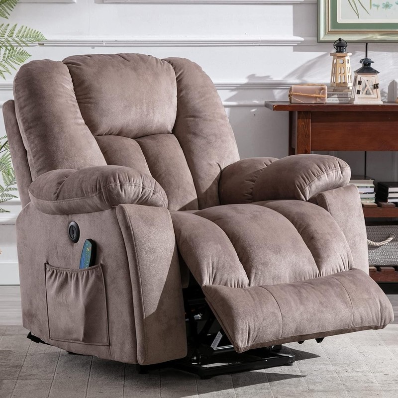 CANMOV Power Lift Recliner Chair w/Massage & Heat - 350lb Capacity Brown gallery