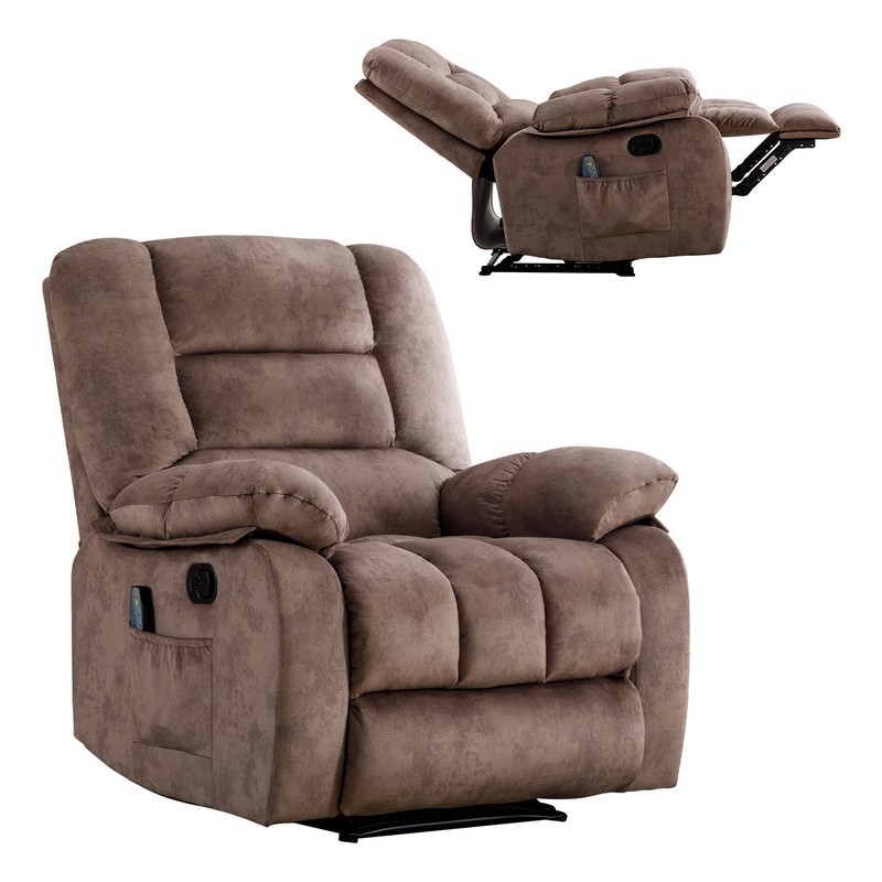 CANMOV Massage Recliner Chair w/ Heat & Vibration Soft Fabric Manual Reclining gallery