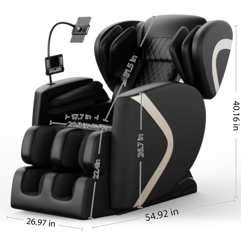 Full Body Massage Chair Black Zero Gravity Shiatsu Massage recliner w/5 Modes gallery