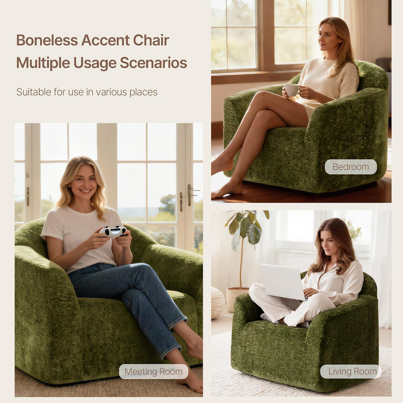 Frameless Cloud-Like Accent Chairs, Comfy Sofa for Living Room & Home Office gallery