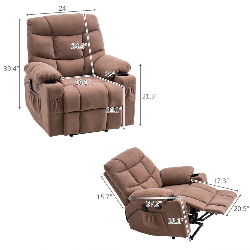 Type B electric lift chair with massage cup seat Brown gallery