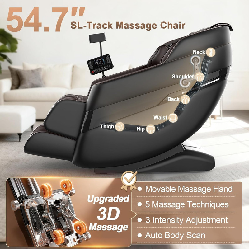 2026 3D Shiatsu Massage Chair with AI Control, Zero Gravity & Bluetooth Speaker gallery