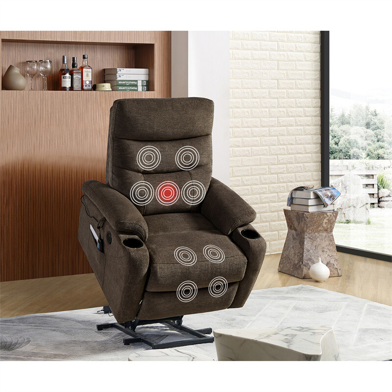 Liyasi Electric Power Lift Recliner Chair Sofa with Massage and Heat for Elderly
