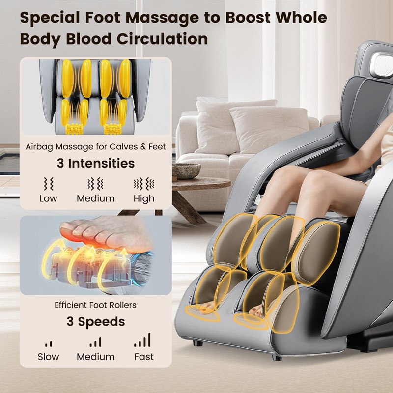 Zero Gravity SL Track Full Body Massage Chair w/ Heat Foot Roller Voice Control gallery
