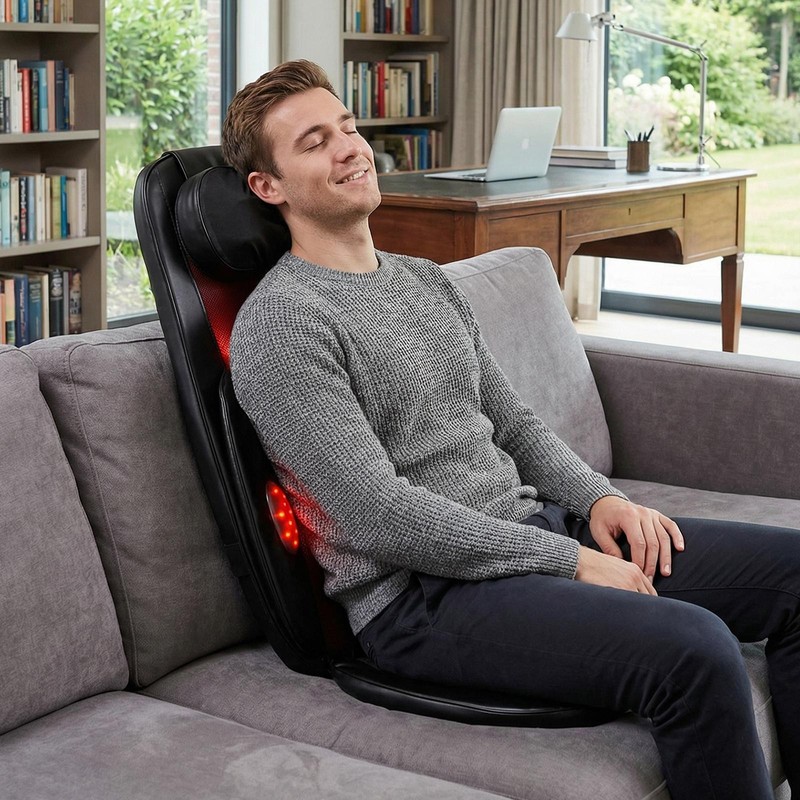 Massage Cushion for Chair Electric Adjustable Heat Intensity Remote Control gallery